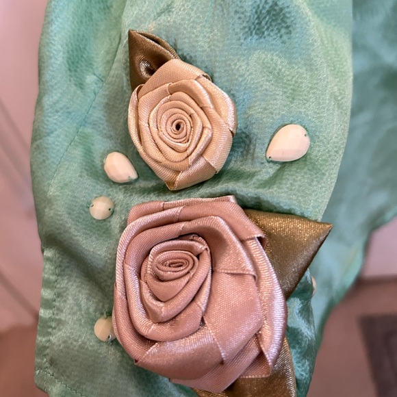 Anthropologie Eloise vintage inspired slip new with tags medium rosette green - Picture 6 of 10